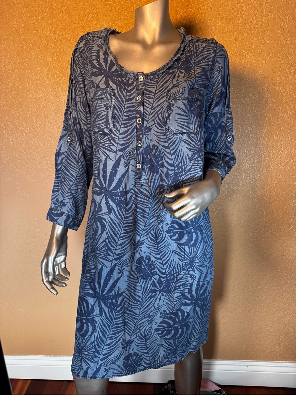 Piccadilly Canada Soft Breathable Blue Denim Coloured Shirt Dress